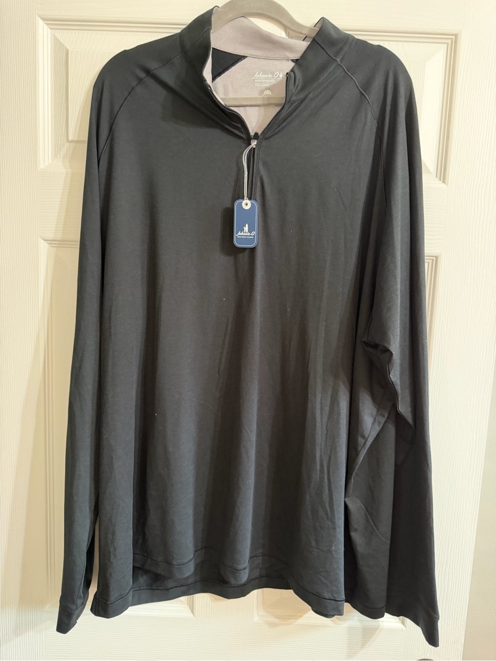 johnnie-O Black Long-Sleeve Quarter Zip Pullover